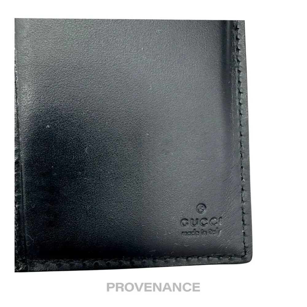 🔴 Gucci Long Wallet - Black Guccissima Leather